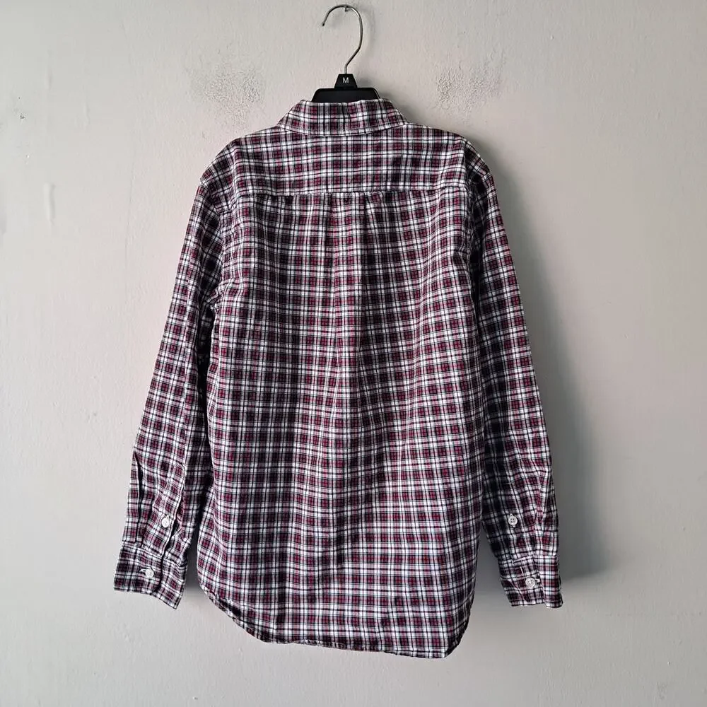 Ralph Lauren Plaid Long Sleeve Button Down Shirt Red Green Black Boys Medium